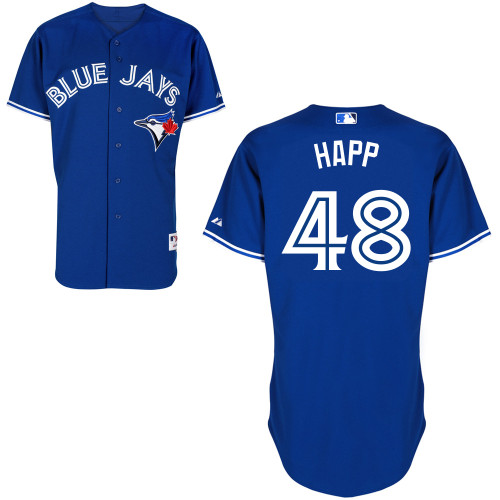 J-A Happ #48 Youth Baseball Jersey-Toronto Blue Jays Authentic Alternate Blue MLB Jersey